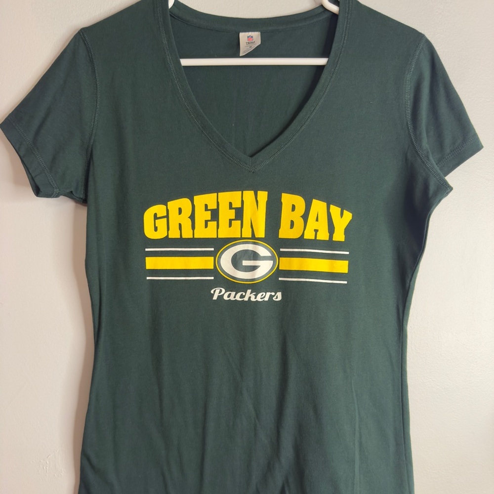 NFL Green Bay Packers Green and Gold Fitted Short Sleeve Tee